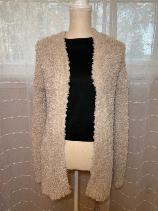 Hollister Sweaters - Hollister Beige Bouclé Open-Front Cardigan